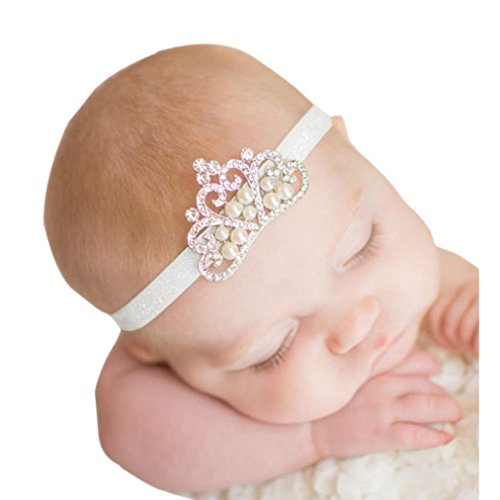 Product Cover Gillberry Crown hair band Princess Baby Girl Crystal Pearl Crown Hairband (White)