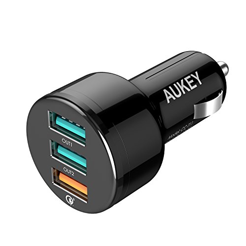 Product Cover AUKEY 42W Quick Charge 3.0 Car Charger, 2 USB Ports for Samsung Galaxy Note8 / S8 / S8+, LG G6 / V20, HTC 10 and More