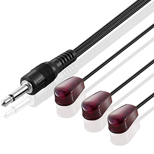 Product Cover IR Infrared Emitter Extender Cable Extension (10 Feet) Triple Head3 Eye 3.5mm Jack Infrared Red Transmitter Blaster Blink Eye Wire Cord Compatible with IR Repeater Extender System Kit, Xbox One