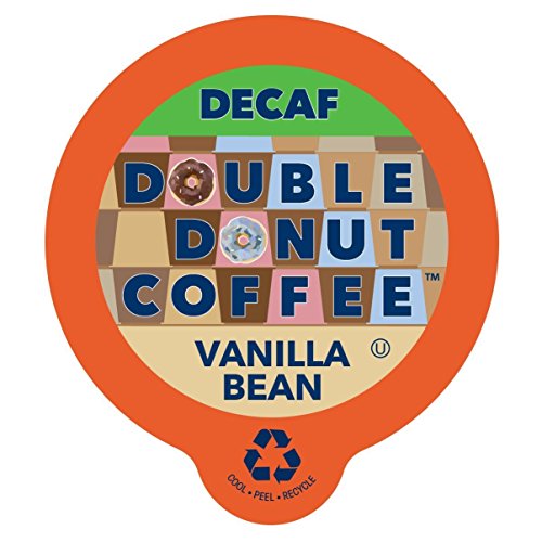 Product Cover Double Donut Medium Roast Decaf Coffee Pods, Vanilla Bean Flavored, for Keurig K-Cup Machines, 96 Single-Serve Capsules per Box