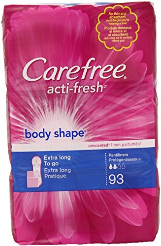 Product Cover Carefree Body Shape Extra Long Unscented, 93 Count (Pack of 2)