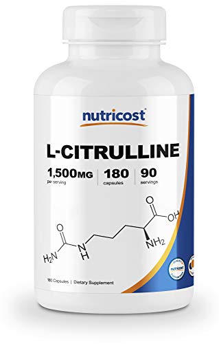 Product Cover Nutricost L-Citrulline 750mg, 180 Capsules - 1500mg Per Serv, Gluten Free