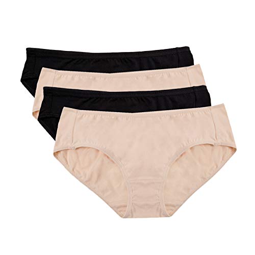 Product Cover Hesta Women's Organic Cotton Basic Panties Underwear 4 Pack (Medium, 2black/2natural)