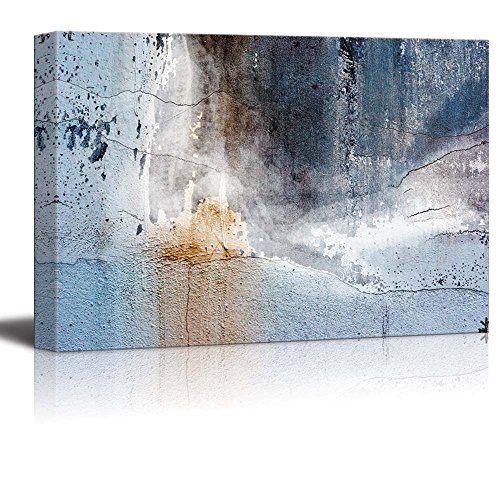 Product Cover Abstract Canvas Art - Aged Wall - Giclee Print Modern Wall Decor | Stretched Gallery Wrap Ready to Hang Home Decoration - 24x36 inches
