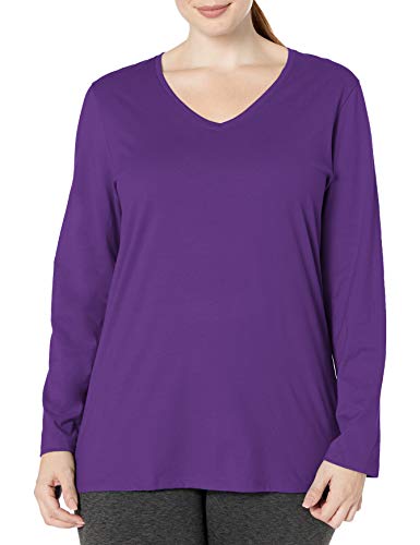 Product Cover JUST MY SIZE Women's Plus Size Vneck Long Sleeve Tee