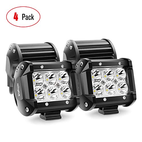 Product Cover LED Light Bar Nilight 4PCS 18W 1260lm Spot led pods Driving Fog Light Off Road Lights Bar Jeep Lamp,2 years Warranty