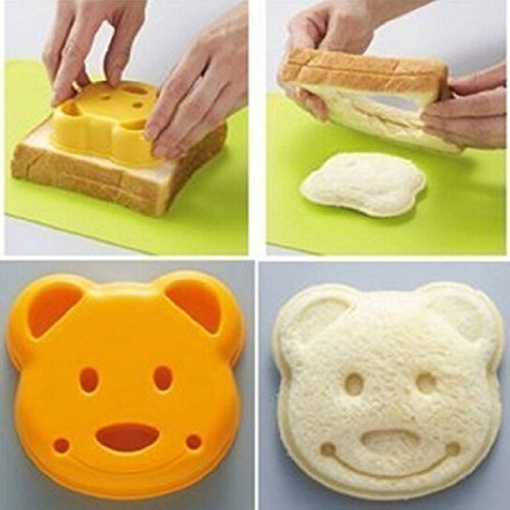 Product Cover QTMY Little Bear Shape Sandwich Bread Cake Mold Maker DIY Mold Cutter Craft