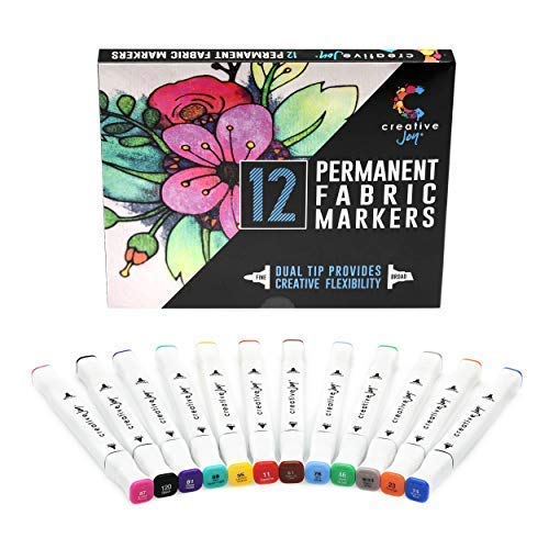 Product Cover Fabric Markers with Permanent Brilliant Colors in Dual-Tipped Markers for Creating Washable Art and Lettering, Fabric Paints by Creative Joy