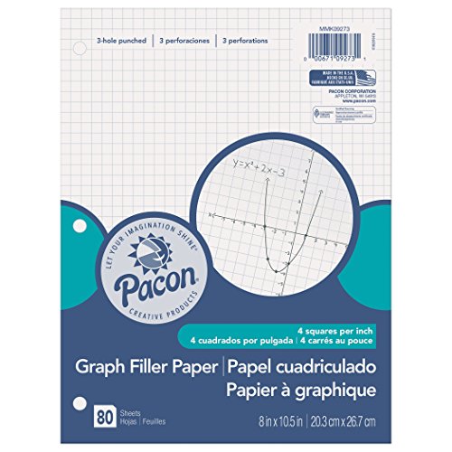 Product Cover Pacon Filler Paper, White, 3-Hole Punched, 1/4