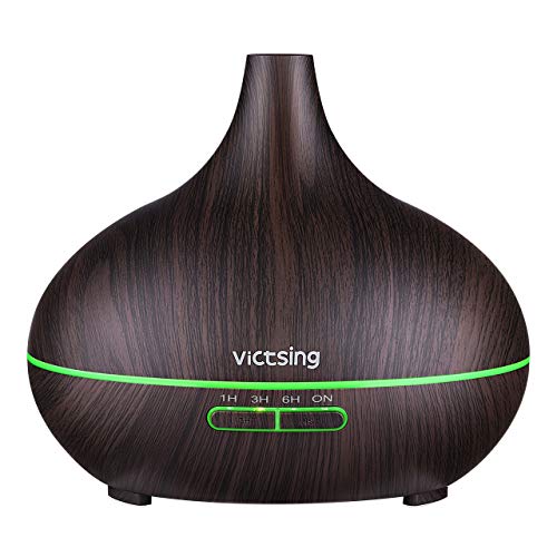 Product Cover VicTsing Essential Oil Diffuser, 300ml Oil Diffuser with 7 Color Lights and 4 Timer, Aromatherapy Diffuser with Auto Shut-off Function, Cool Mist Humidifier BPA-Free for Bedroom Home - Dark Brown