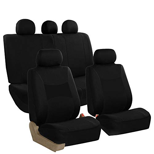 Product Cover FH Group FB030BLACK115 Full Set Seat Cover (Side Airbag Compatible with Split Bench Black)