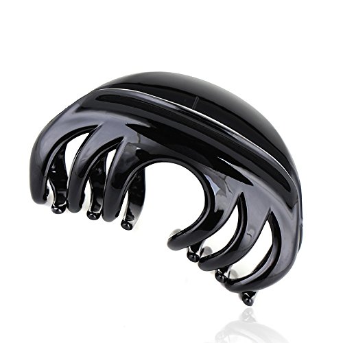 Product Cover Rosette Large Chic Styling Hair Claw Clip Organic Glass Strong Holding Power Hair Clips Clamps Indoor Outdoor Hair Grip Hairpins Hairgrip for Women and Girls Hair Barrettes For Thick Hair (Black)