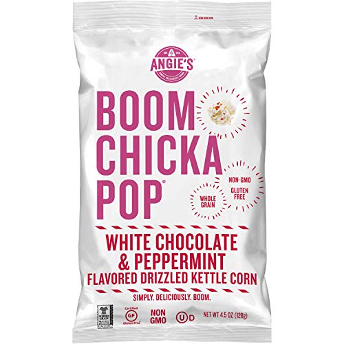 Product Cover Angie's BOOMCHICKAPOP White Chocolate & Peppermint Flavored Kettle Corn, 4.5 oz. (Pack of 12)