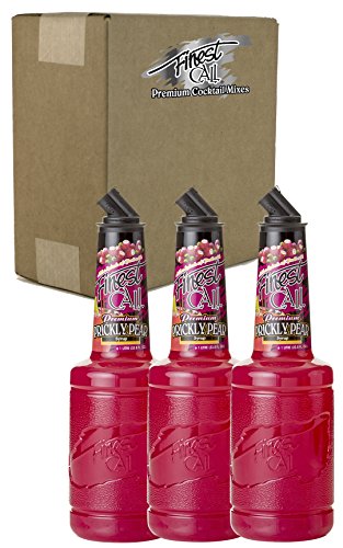 Product Cover Finest Call Premium Prickly Pear Syrup Drink Mix, 1 Liter Bottle (33.8 Fl Oz), Pack of 3