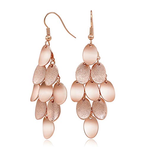 Product Cover Kemstone Brushed Satin Rose Gold Plated Drop Dangle Earrings Chandelier Earrings for Women