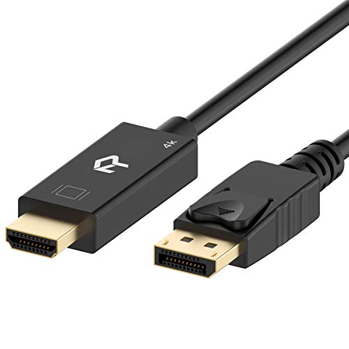 Product Cover Rankie DisplayPort (DP) to HDMI Cable, 4K Resolution Ready, 15 Feet, Black