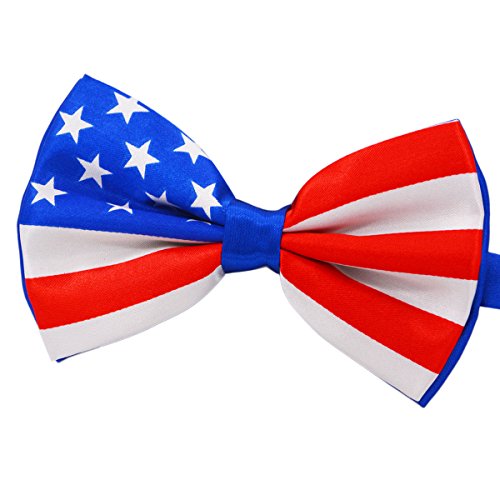 Product Cover Amajiji Formal Dog Bow Ties for Medium & Large Dogs (D114 100% Polyester) (red Blue White)