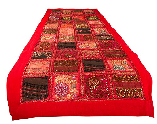 Product Cover Tribe Azure Fair Trade Red Table Runner Cotton 18