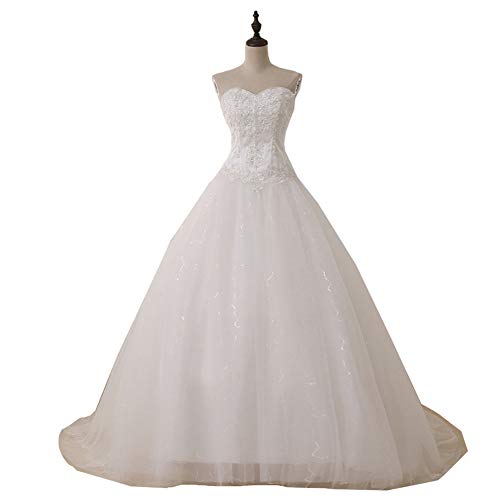 Product Cover YIPEISHA Sweetheart Beaded Corset Bodice Classic Tulle Wedding Dress 16 Ivory