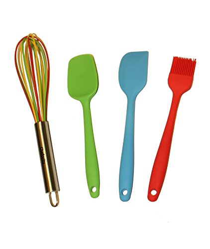 Product Cover Kids Baking Set - 4 Piece Kids Cooking Utensils - Small Silicone Kitchen Tools for Kids or Adults - Whisk, Basting Brush, Scraper, Spatula. Durable Kids Baking Cooking Utensils - Chefocity eBook