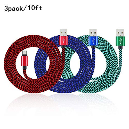 Product Cover Premium Extra Long Nylon Braided USB 2.0 A Male to Micro B Charging Cables for Amazon Kindle Fire, HD, HDX, Kindle Paperwhite, Voyage, Oasis, Amazon Tap