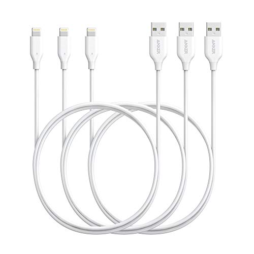 Product Cover iPhone Charger, [3 Pack] Anker Powerline Lightning Cable (3ft) Apple MFi Certified - Lightning Cables for iPhone 11/11 Pro / 11 Pro Max/XS/XS Max/XR/X / 8, iPad Mini, iPad Pro Air 2 and More