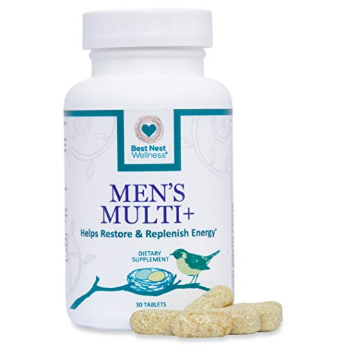 Product Cover Best Nest Men's Multi+, Methylfolate, Methylcobalamin (B12), Multivitamins, Probiotics, Made with 100% Natural Whole Food Organic Blend, Once Daily Multivitamin Supplement, 30 Caplets