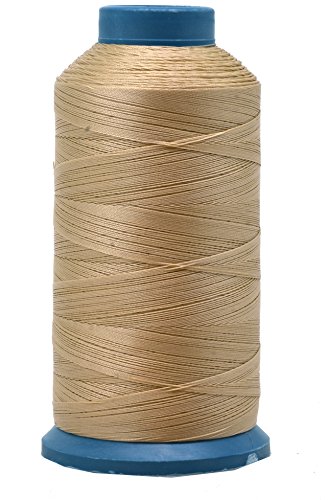 Product Cover Mandala Crafts Bonded Nylon Thread for Sewing Leather, Upholstery, Jeans and Weaving Hair; Heavy-Duty; 1500 Yards Size 69 T70 (Tan)