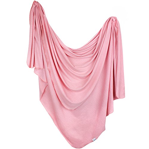 Product Cover Large Premium Knit Baby Swaddle Receiving Pink Blanket