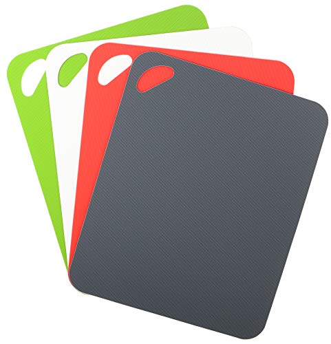 Product Cover Dexas Heavy Duty Grippmat Flexible Cutting Board Set of Four, 11.5 by 14 inches, Gray, Red, White and Green