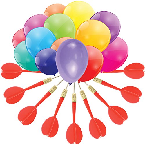 Product Cover Gamie Dart Balloon Game Jumbo Fun Set Includes 144 Dart Balloons and 11 Plastic Darts with Copper Tips, Exciting Outdoor Game for Children and Adults, Best Carnival, Birthday Party and Backyard Fun