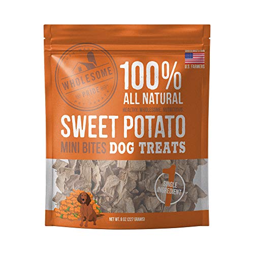 Product Cover Wholesome Pride Sweet Potato Mini Bites Dog Treats-8oz- All Natural and Made in The USA