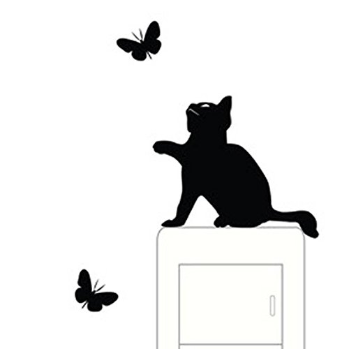 Product Cover Wall Stickers, Franterd Cat- Light Switch Decor Decals, Art Mural Baby Nursery Room