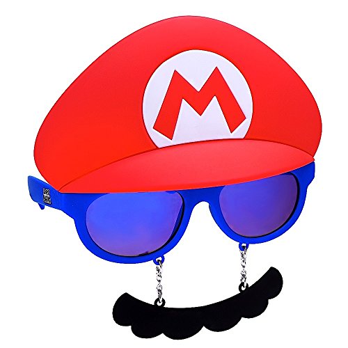 Product Cover Costume Sunglasses Nintendo Mario Mustache Sun-Staches Party Favors UV400