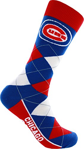 Product Cover For Bare Feet MLB Chicago Cubs Argyle Unisex Crew Cut Socks - One Size Fits Most