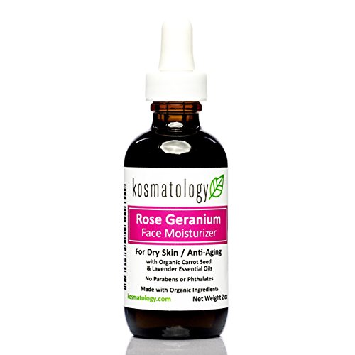 Product Cover Kosmatology Rose Geranium Organic Facial Moisturizer for Dry and Aging Skin, 2 fl oz