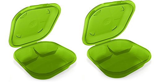 Product Cover Preserve 2 Go BPA Free, Reusable Take Out Box/Food Storage Containers Made from Recycled Plastic in the USA, Set of 2, Apple Green