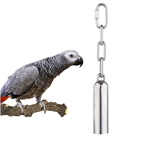 Product Cover Stainless Steel Bell Toy for Birds,Heavy Duty Bird Cage Toys for Parrots, African Greys, Mini Macaws, Small Cockatoos, Cockatiels & More (Small or Large)
