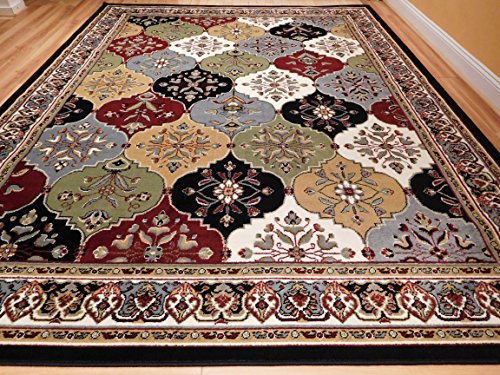 Product Cover New Multi-Color Panal and Diamonds Area Rug 5x7 Rugs for Living Room Under 50 Turkish Pattern Carpet, 5x8 Feet