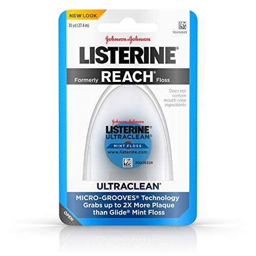 Product Cover Listerine Ultraclean Dental Floss, Oral Care, Mint-Flavored, 30 Yards ( Pack of 6)