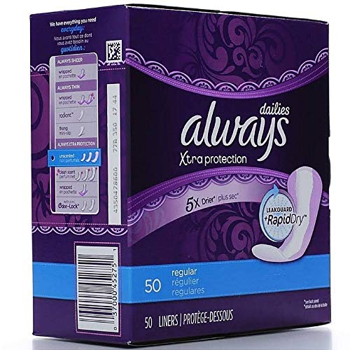 Product Cover Always Xtra Protection Regular Daily Liners 50 ea (Pack of 2)