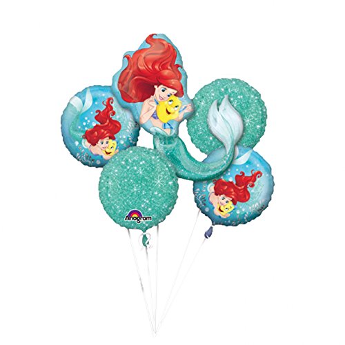 Product Cover Disney Little Mermaid Foil Balloon Bouquet, Pack of 5