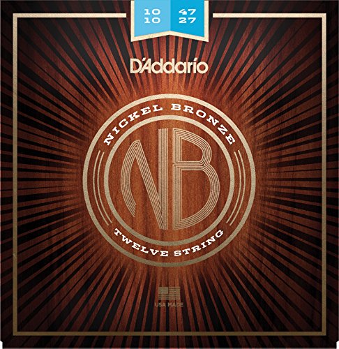 Product Cover D'Addario Nickel Bronze Acoustic Guitar Strings, Light (12-String), 10-47