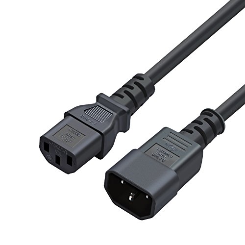 Product Cover CableCreation [2-Pack] 10 Feet 18AWG C14 to C13 PDU Style Computer Power Extension Cable, 3M / Black