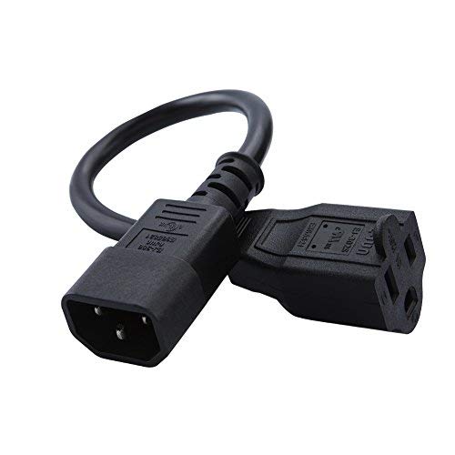 Product Cover CableCreation [5-Pack] 1 Feet Standard Computer Power Adapter Cord NEMA 5-15R to IEC320 C14, 0.3M / Black
