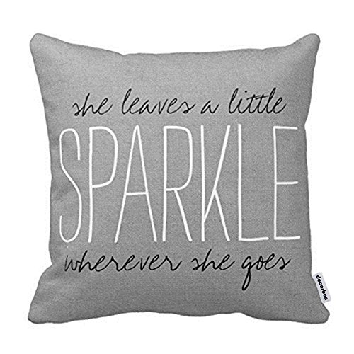 Product Cover HL HLPPC Rustic Gray Sparkle Pillow Case Polyester Cushion Cover Home Sofa Home Decorative Square 18 X 18 Inches