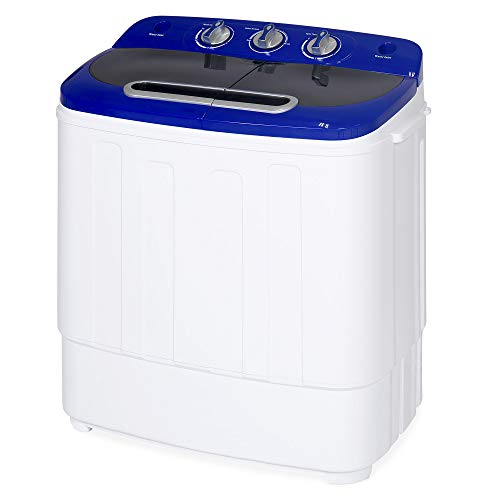 Product Cover Best Choice Products Portable Compact Twin Tub Laundry Machine & Spin Cycle w/Hose, 13lbs Capacity - White/Blue