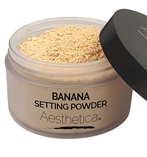 Product Cover Aesthetica Banana Loose Setting Powder - Flash Friendly Superior Matte Finish Highlighter & Finishing Powder - Includes Velour Puff