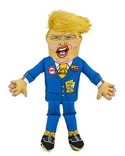 Product Cover FUZZU Donald Trump Presidential Parody Novelty Chew Toy with Squeaker for Large Dog - Fun & Entertaining Gift, Hand Illustrated Design, Durable Quality with Plush Accents (17