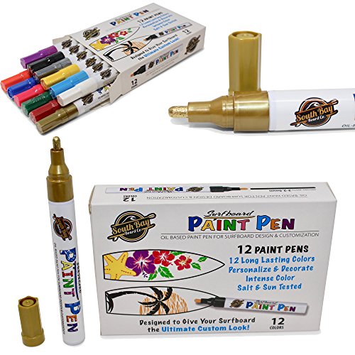 Product Cover South Bay Board Co. 12 Premium Outdoor Paint Pens - Water & Weather Resistant Paint Markers - Write on Anything from Surfboard to Rocks!